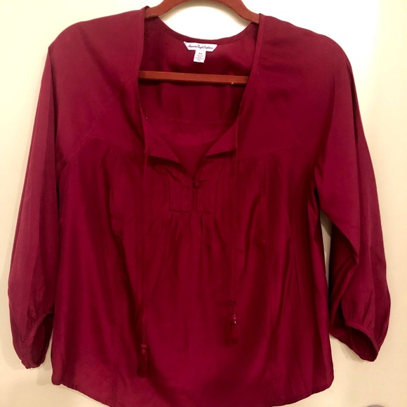 Burgundy American Eagle Shirt - Picture 1 of 2
